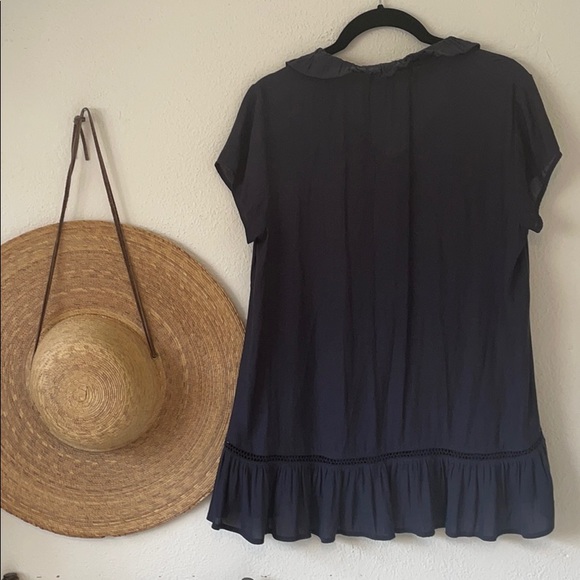 Ro & De navy peasant top XS - Picture 4 of 4
